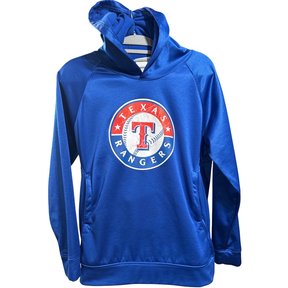 Genuine Merchandise Hoodie Youth L Blue Texas Rangers MLB Pullover Sweatshirt